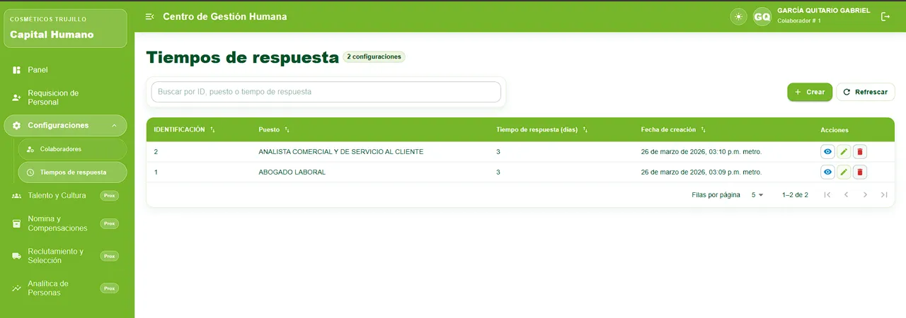 Sistema de gestión humana (HRMS) - Vista 3